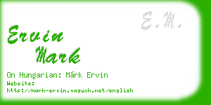 ervin mark business card