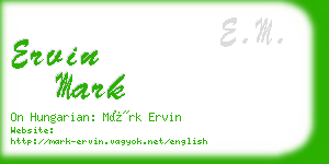 ervin mark business card